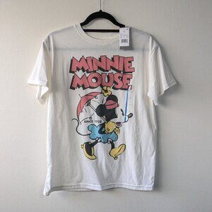 NWT Minnie Mouse Umbrella Rain Disney Graphic Tee T-shirt Size Large